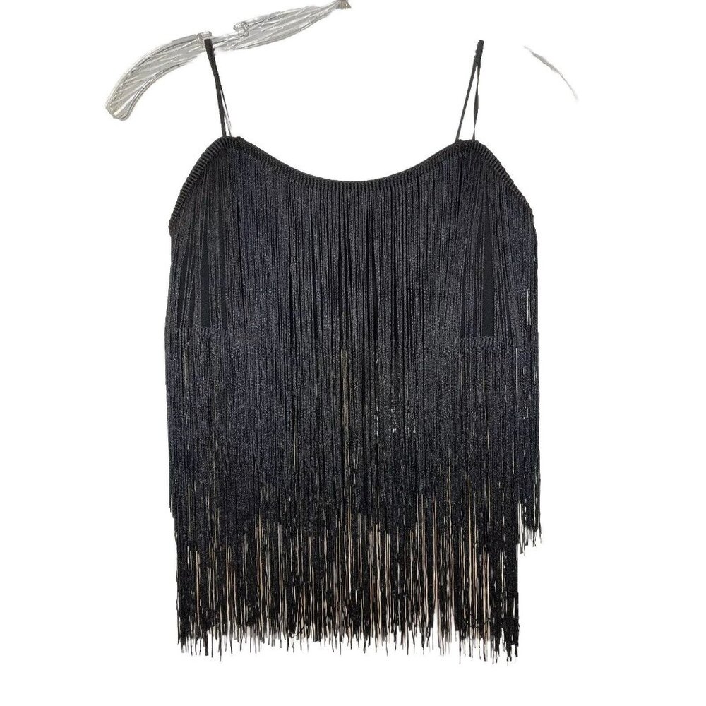 Sincerely Jules Women's Medium Crop Top Fringe Flapper GoGo Disco Showgirl